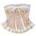 corset top with lace and bow details