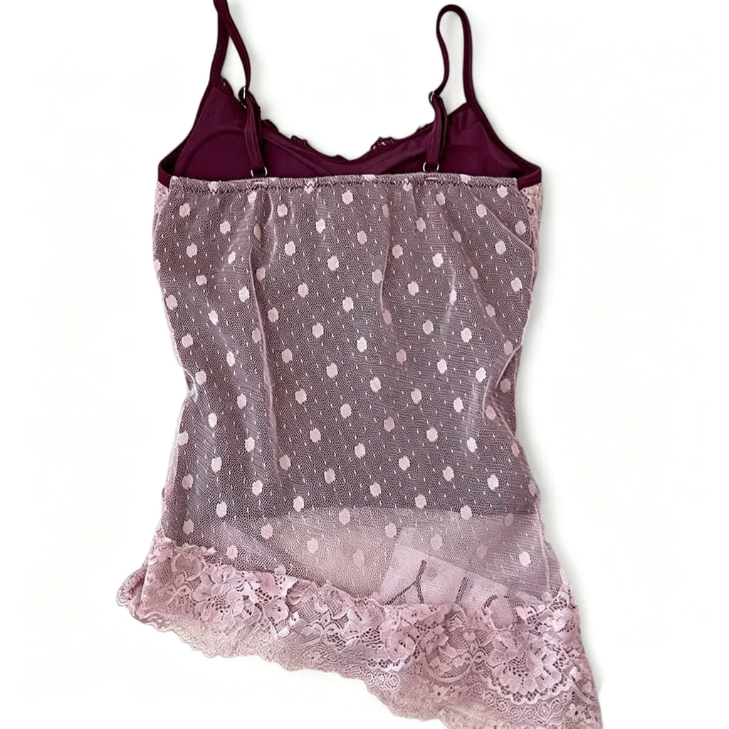 polka dot lace cami top