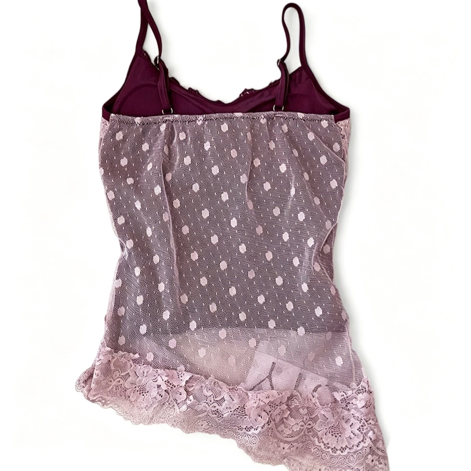 polka dot lace cami top