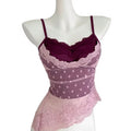 polka dot lace cami top