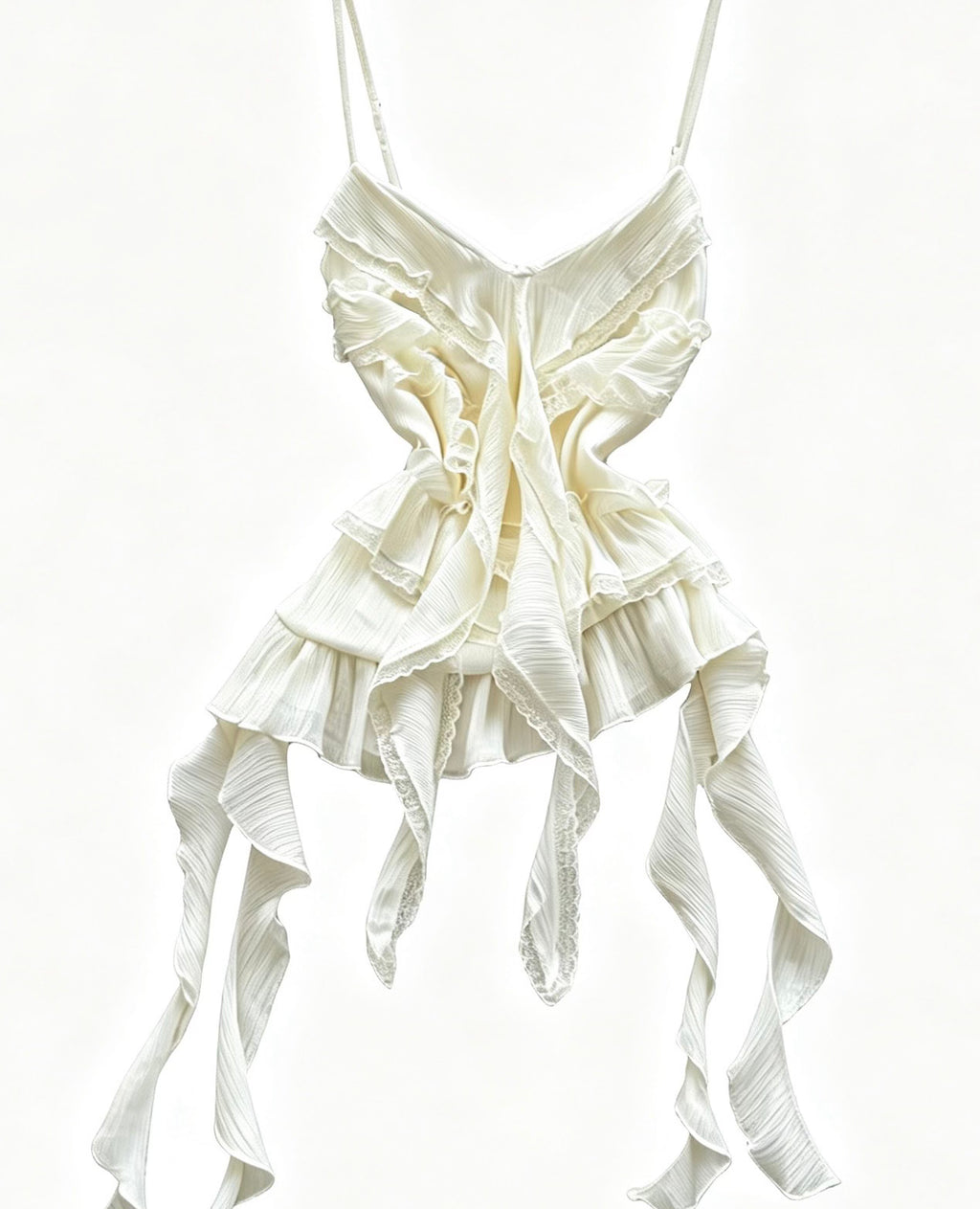 ruffle cami top with adjustable straps