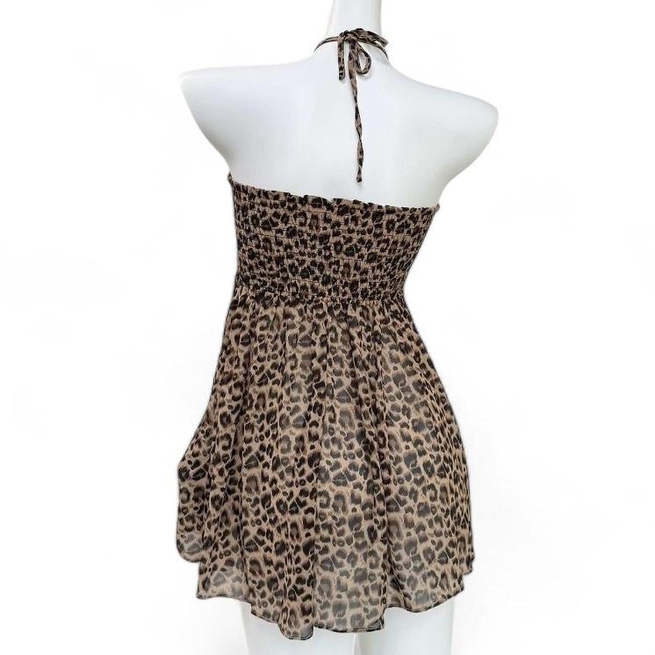 leopard print halter top（multiple wearing styles）