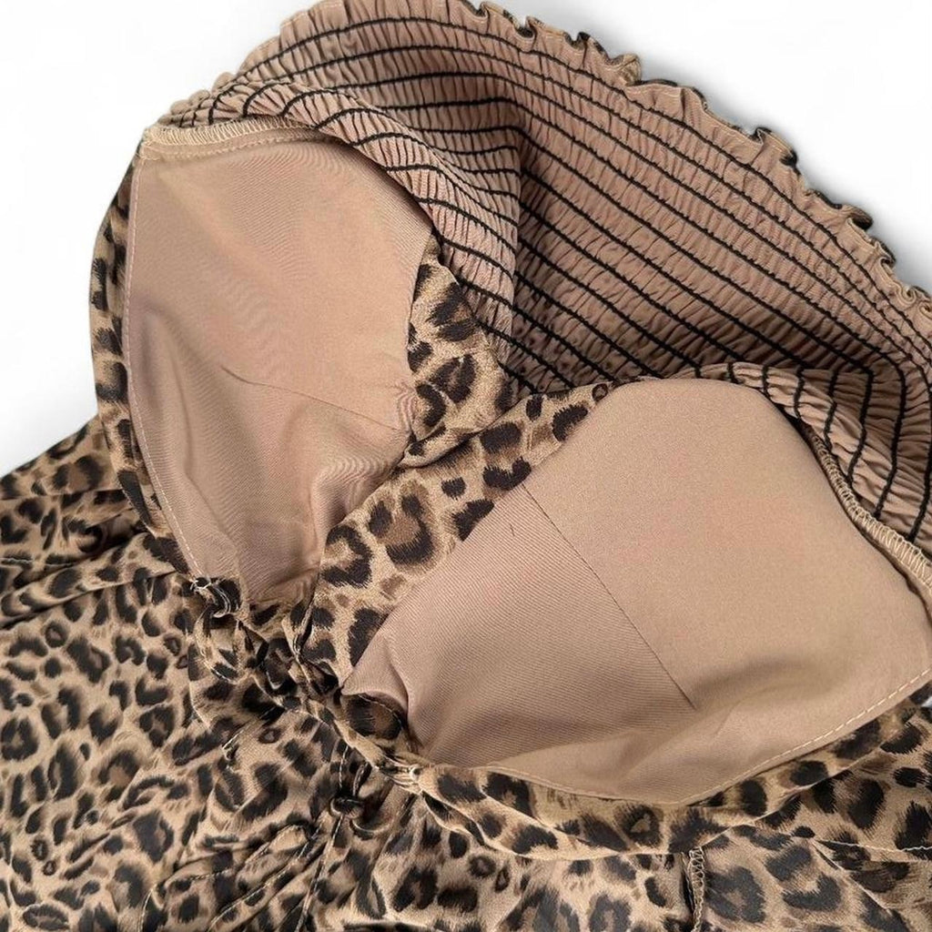 leopard print halter top（multiple wearing styles）