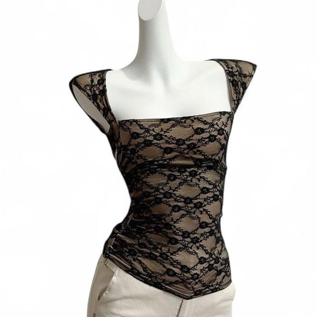 lace square neck top