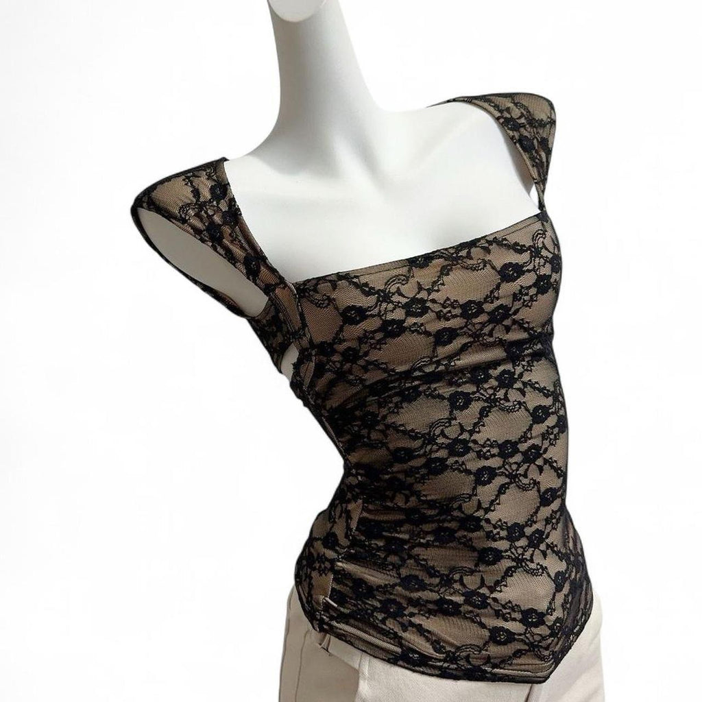 lace square neck top