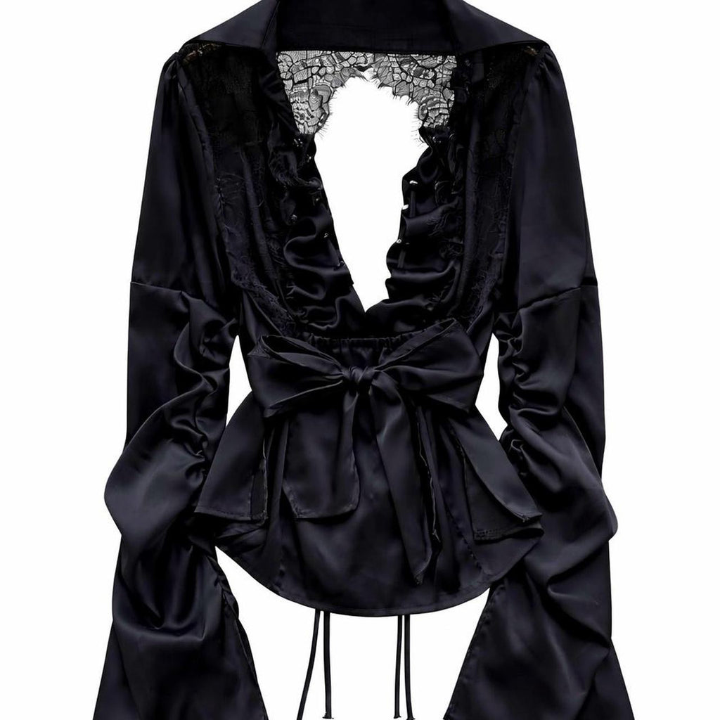 burgundy & black ruffle corset top with lace trim