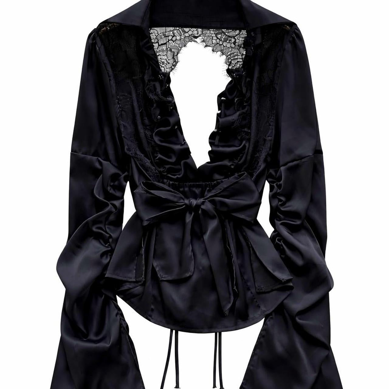 burgundy & black ruffle corset top with lace trim
