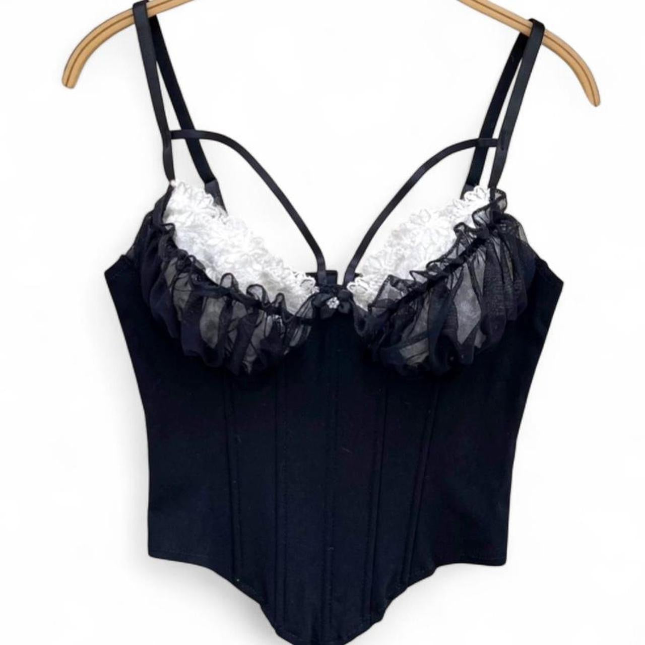 black lace corset top