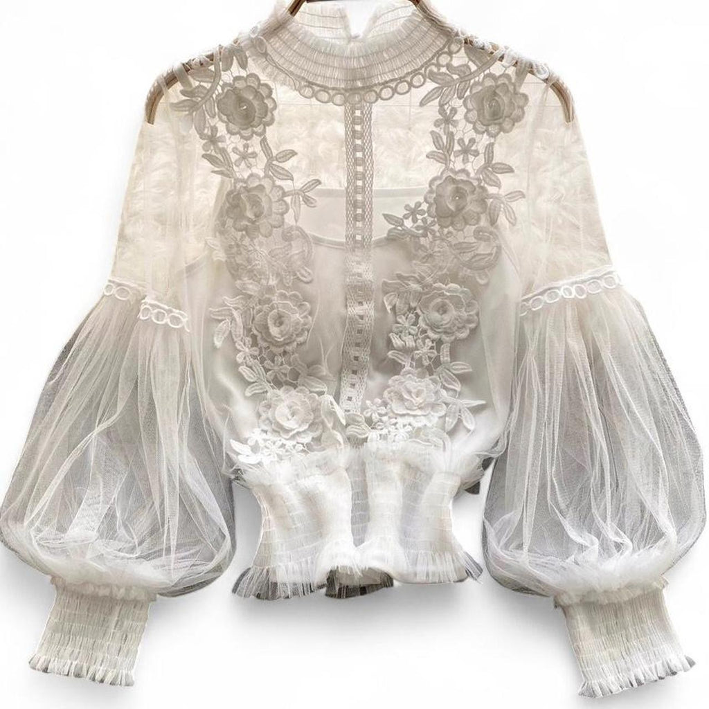 lace floral shirt