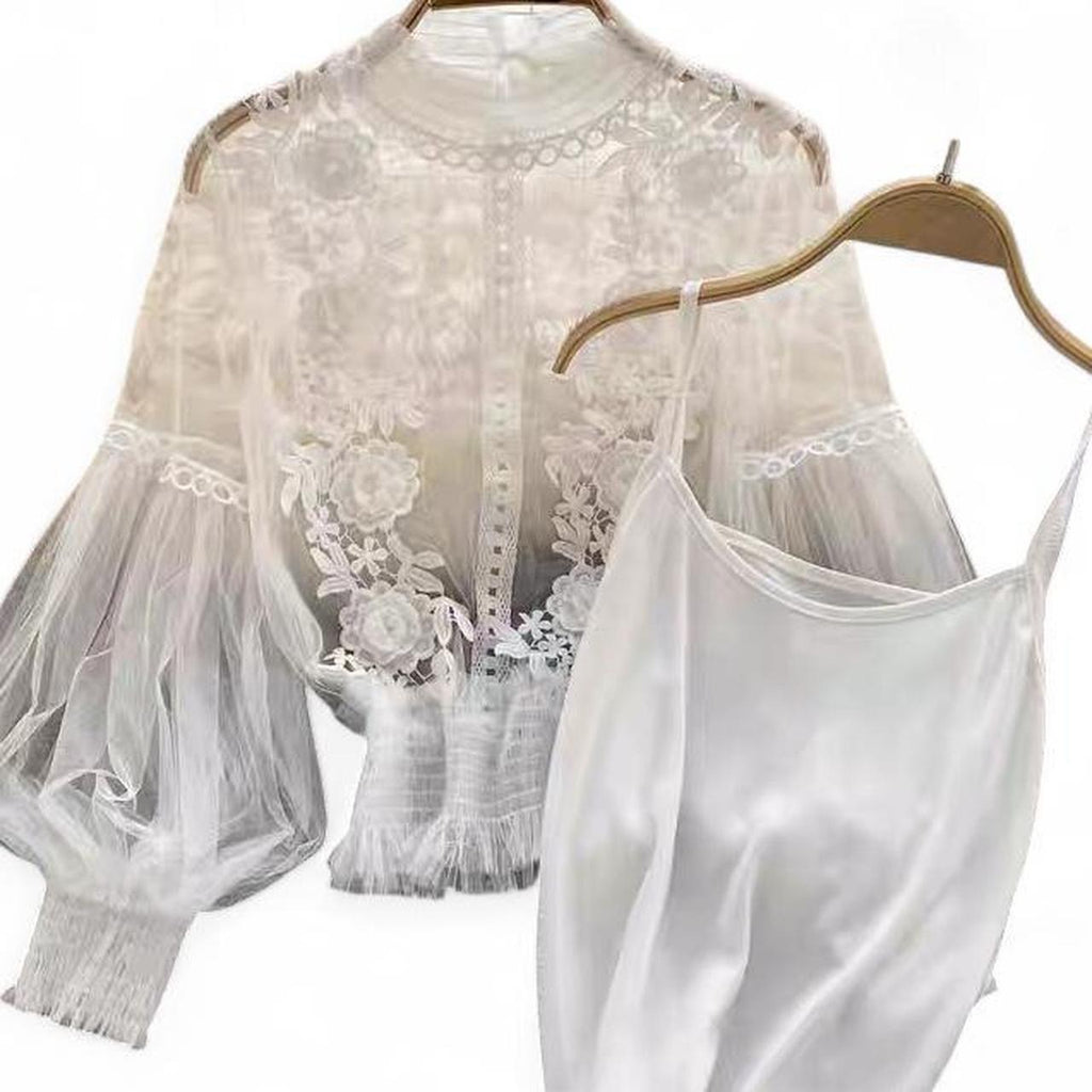 lace floral shirt