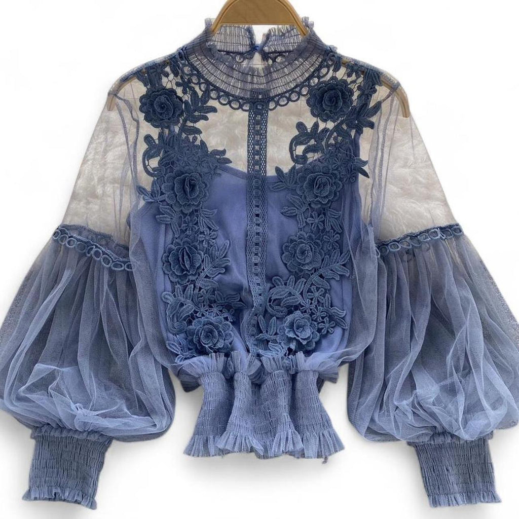 lace floral shirt