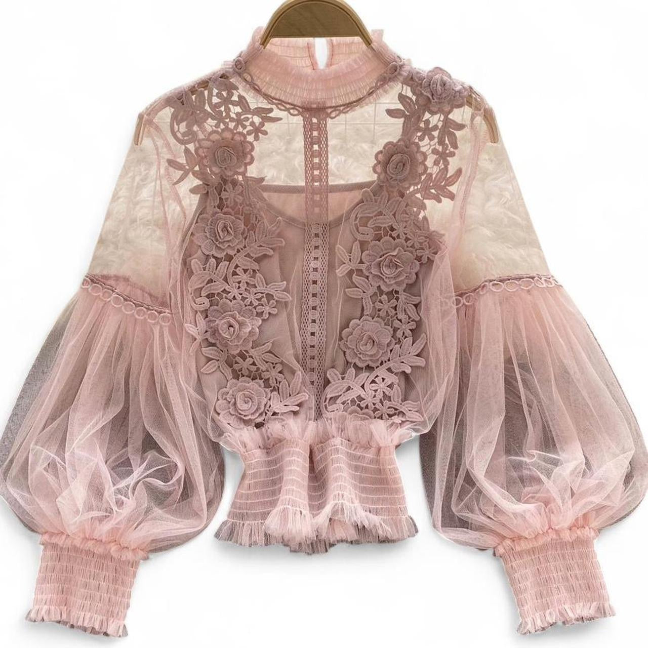 lace floral shirt