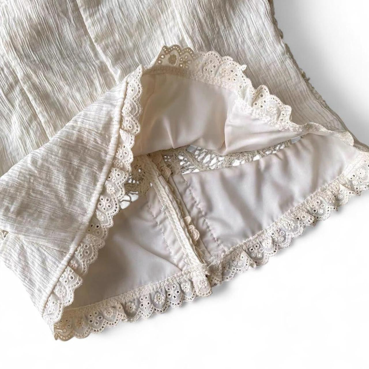 cream lace cami top with button front