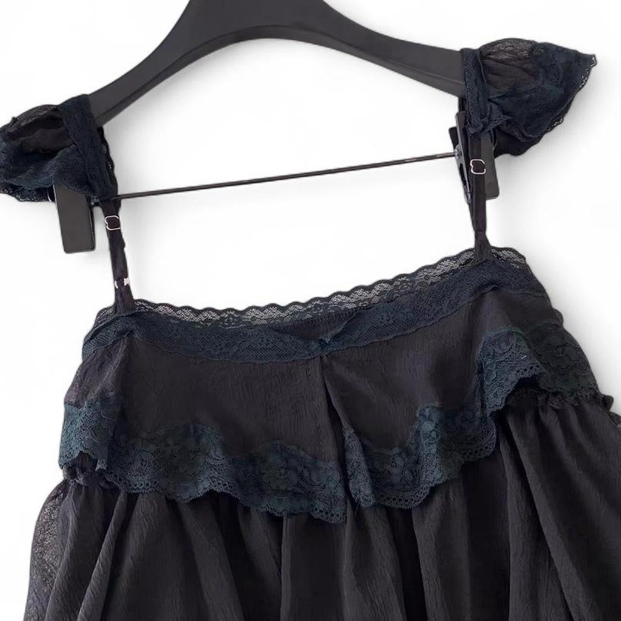 lace cami top with ruffles and lace details