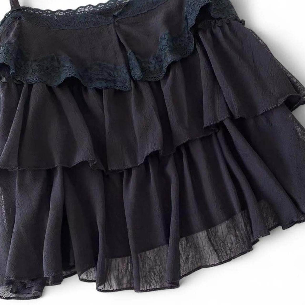 lace cami top with ruffles and lace details