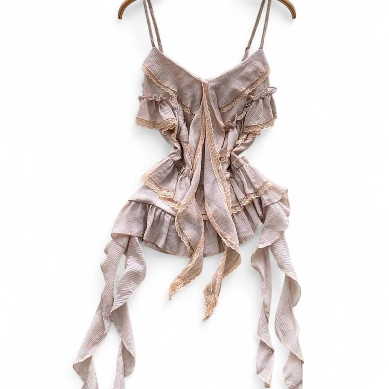 ruffle cami top with adjustable straps