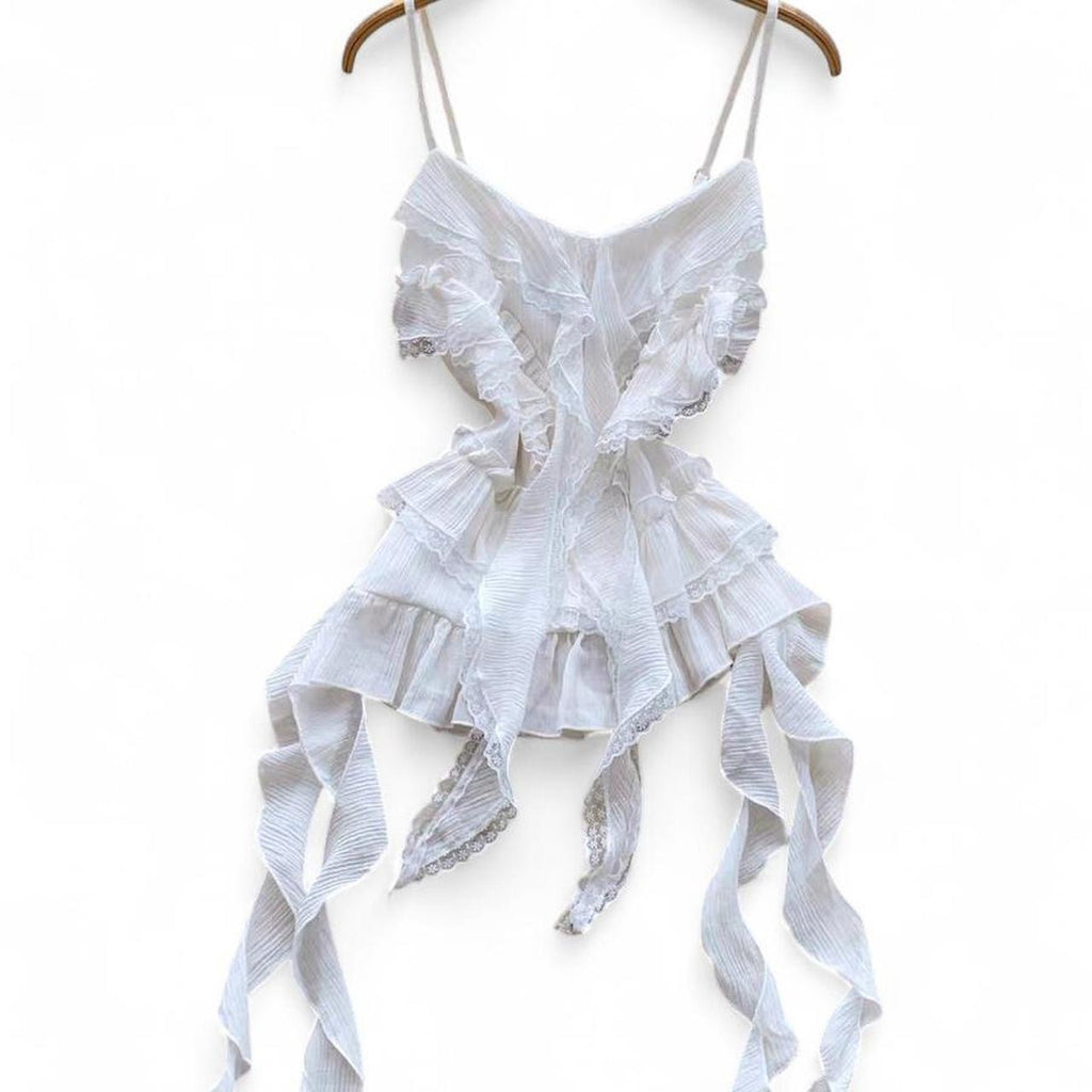 ruffle cami top with adjustable straps