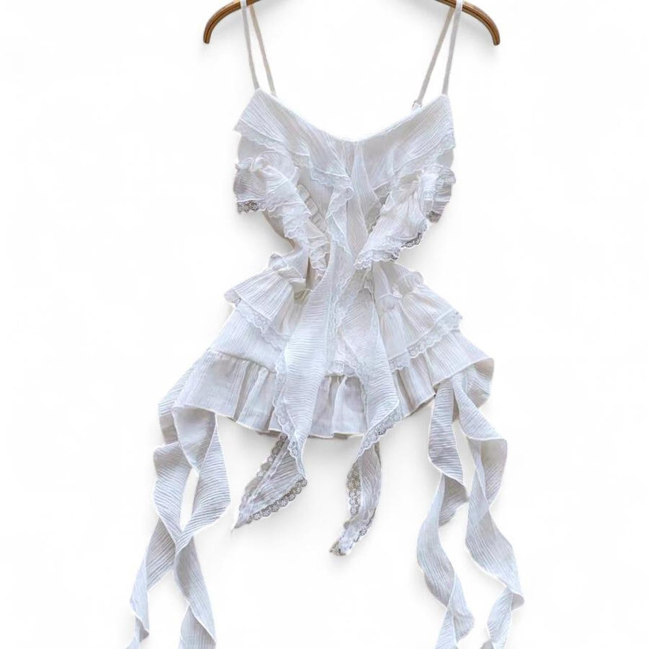 ruffle cami top with adjustable straps