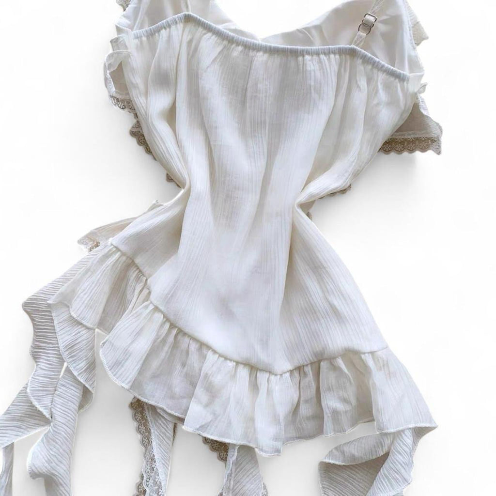 ruffle cami top with adjustable straps