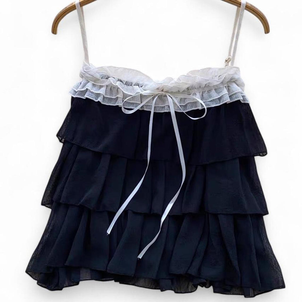 ruffled top with bow
