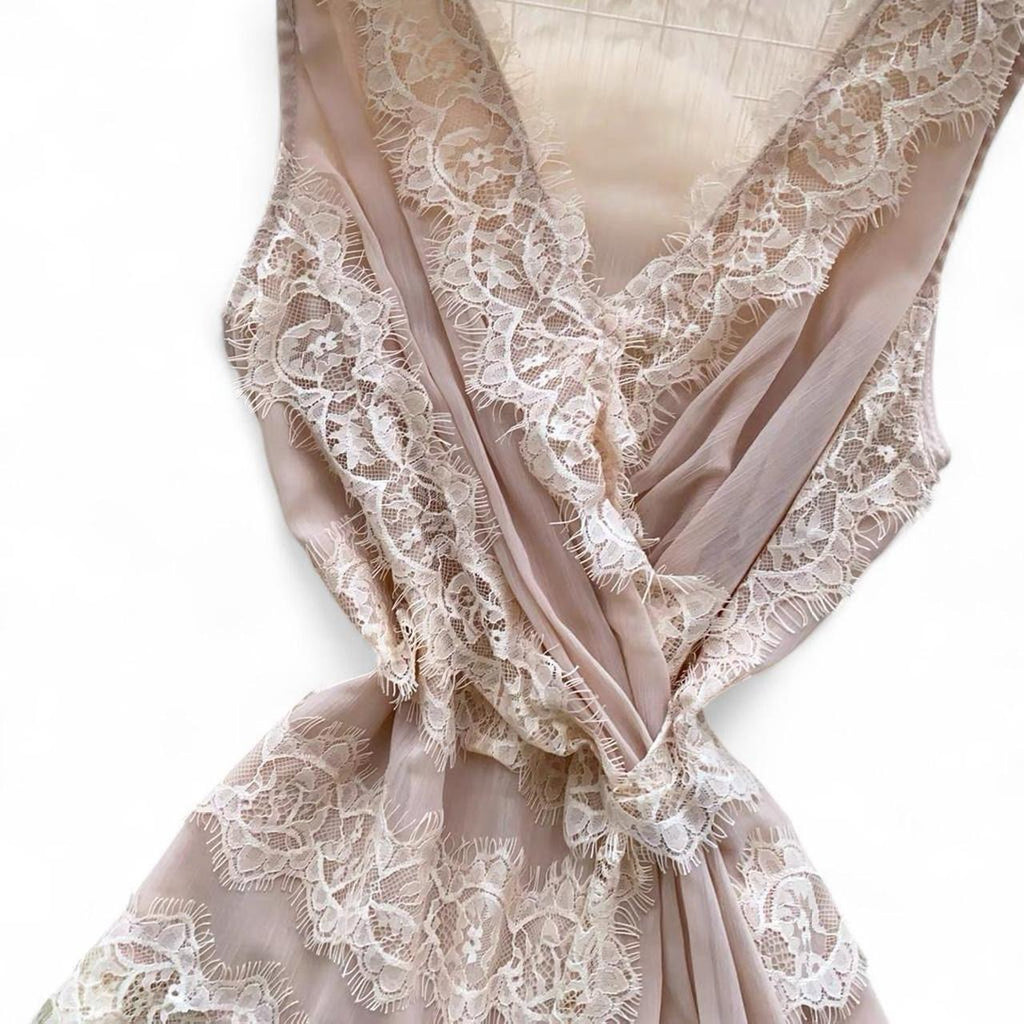 lace wrap top with tie detail