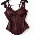 satin corset top with adjustable straps