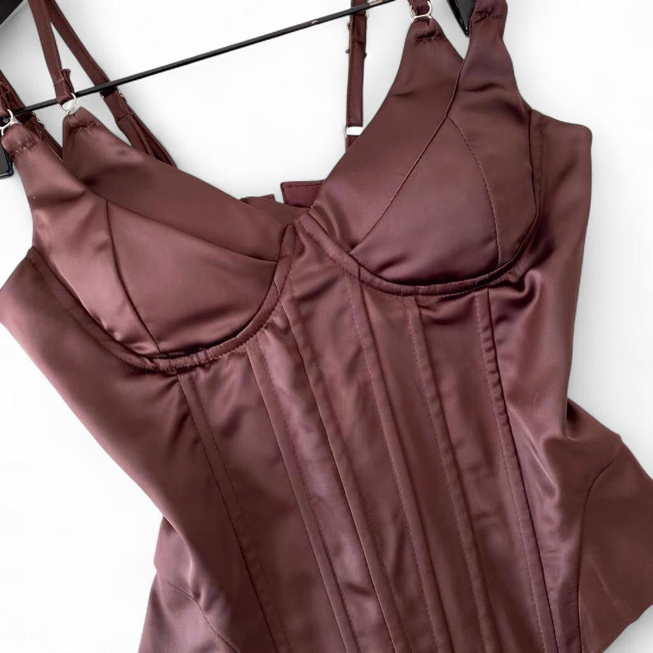 satin corset top with adjustable straps