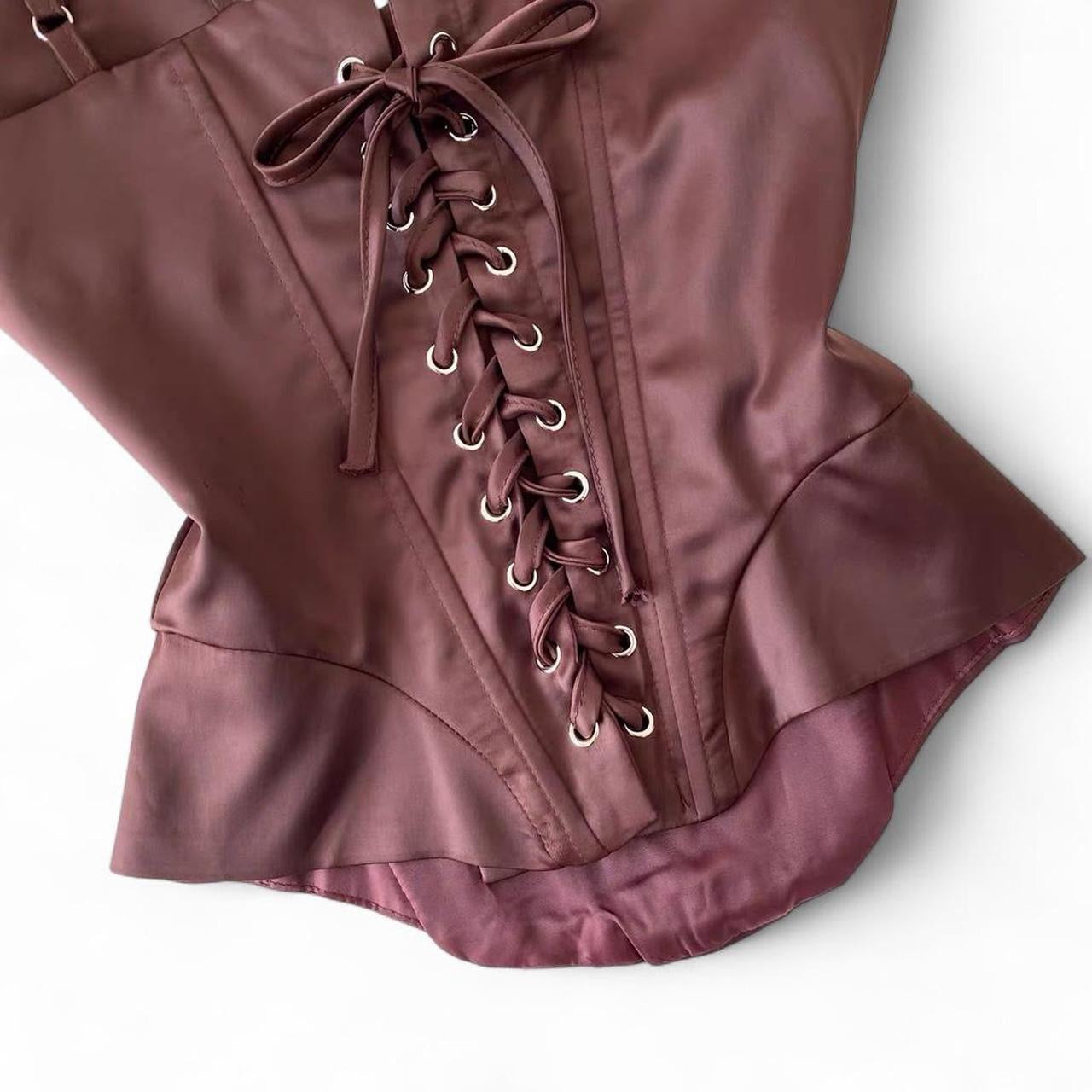 satin corset top with adjustable straps