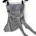 striped tube top with button detail