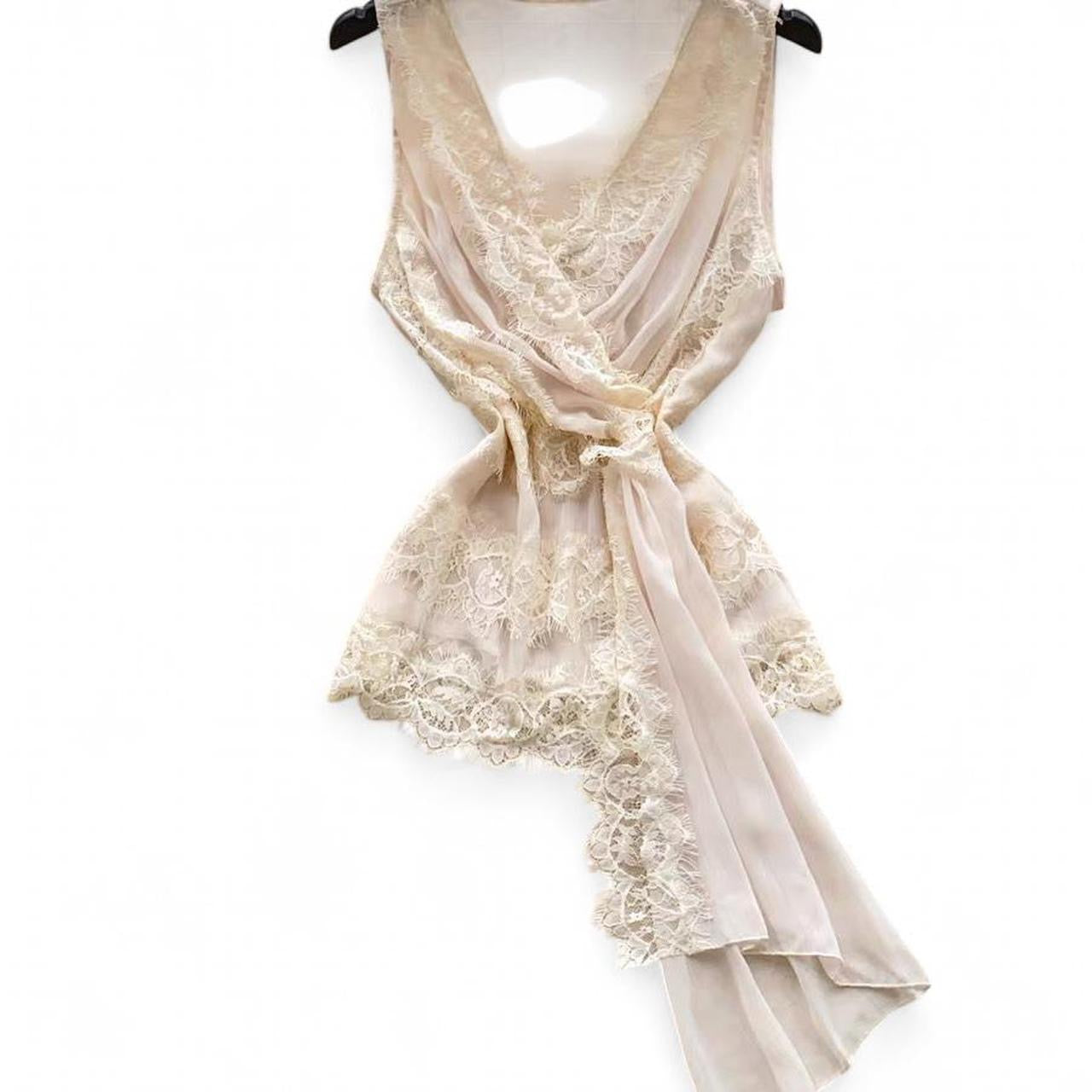 lace wrap top with tie detail