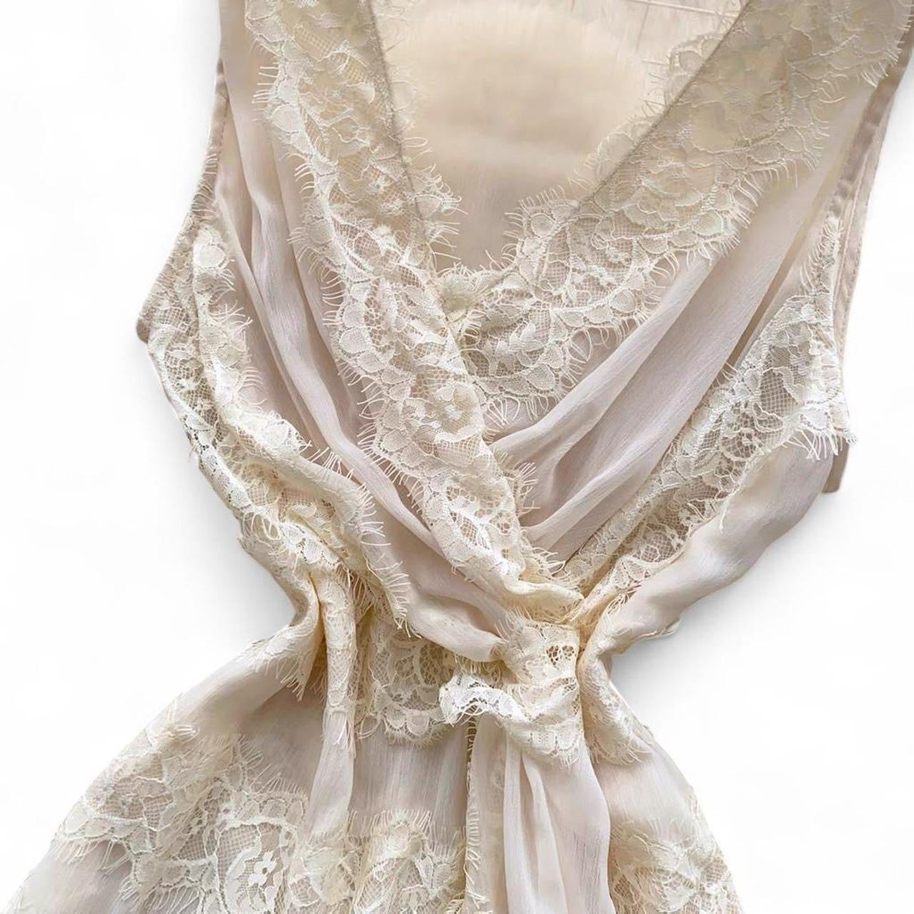 lace wrap top with tie detail