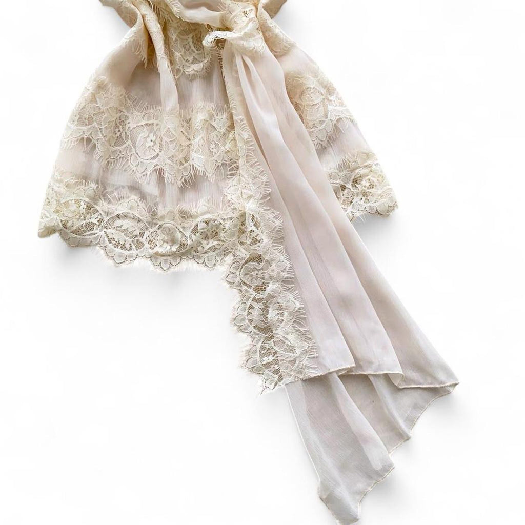 lace wrap top with tie detail