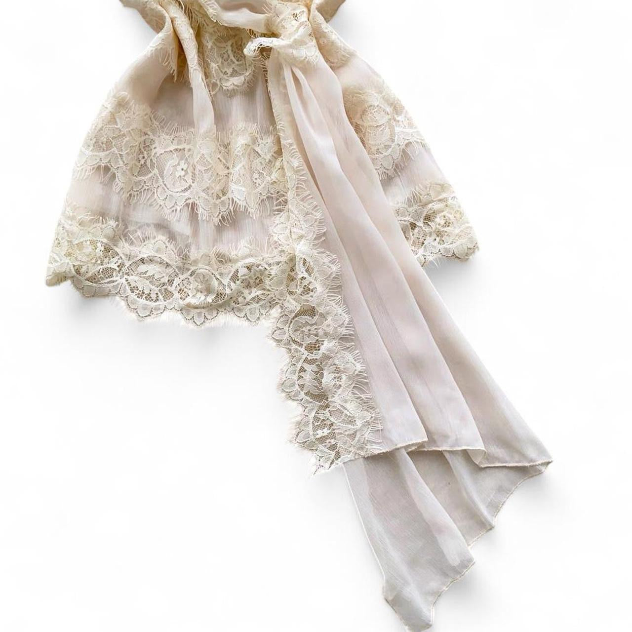 lace wrap top with tie detail
