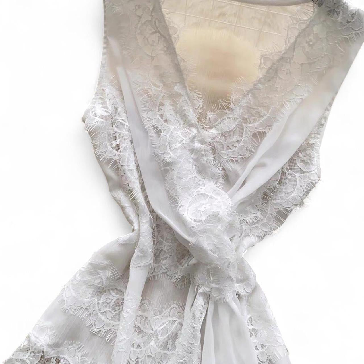lace wrap top with tie detail