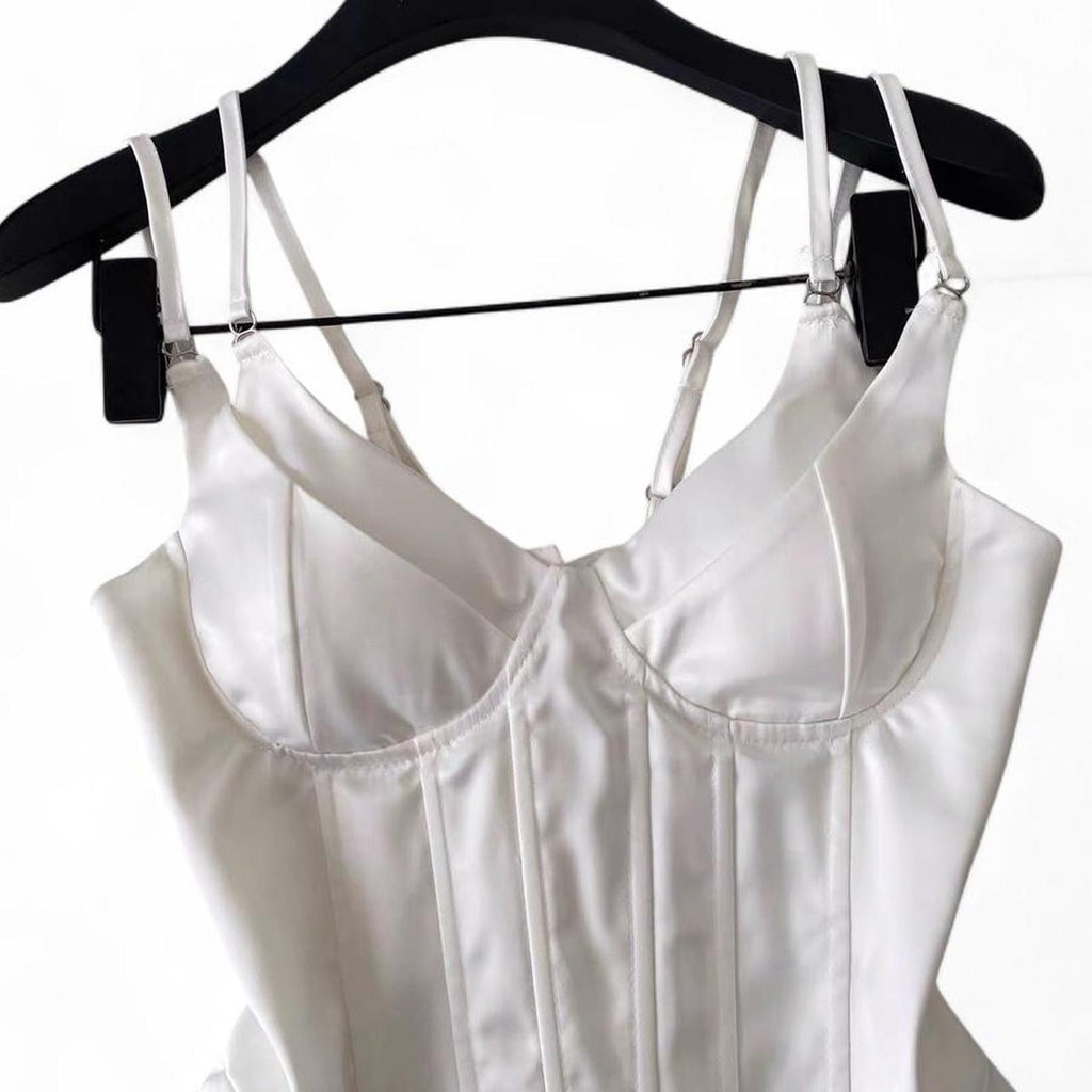 satin corset top with adjustable straps