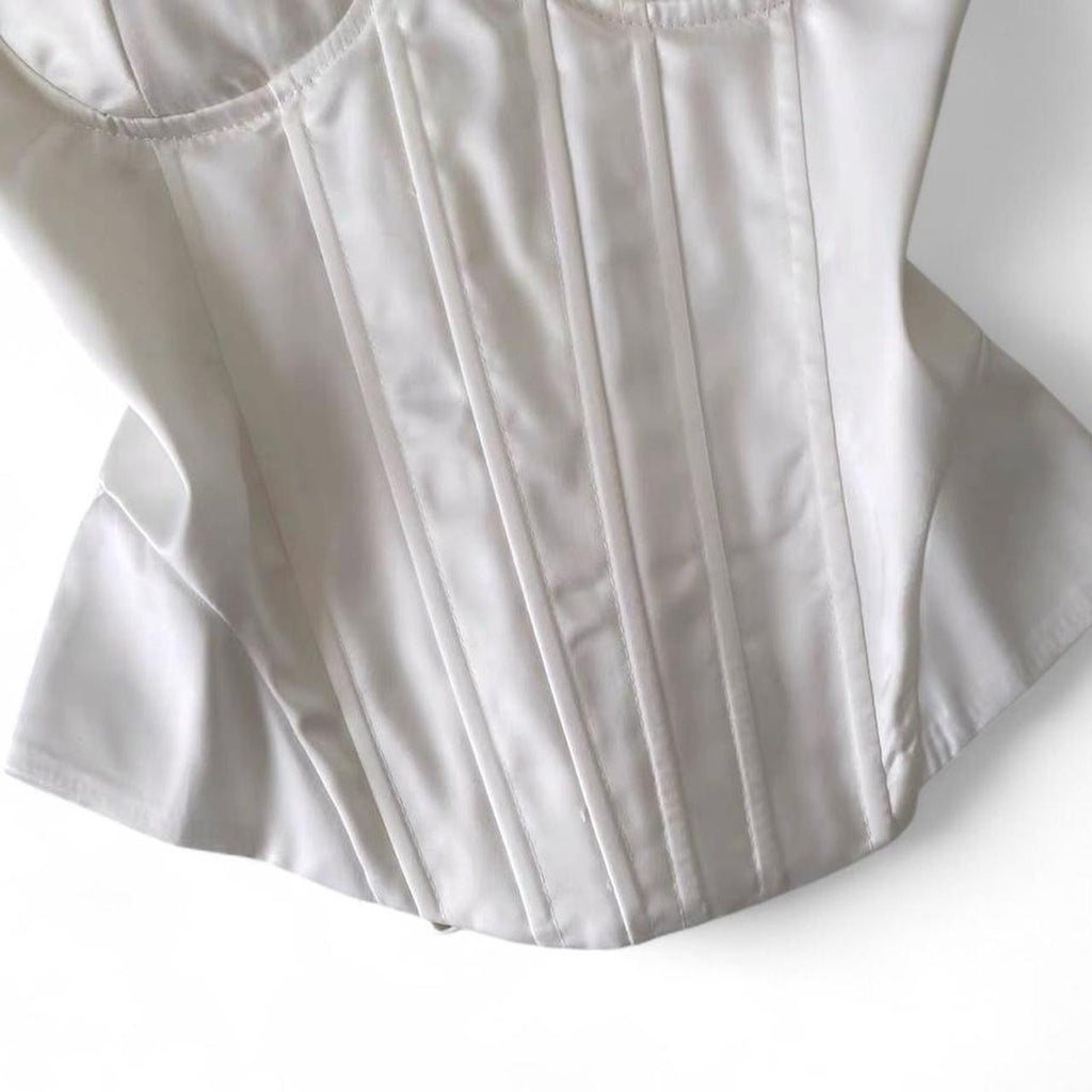 satin corset top with adjustable straps