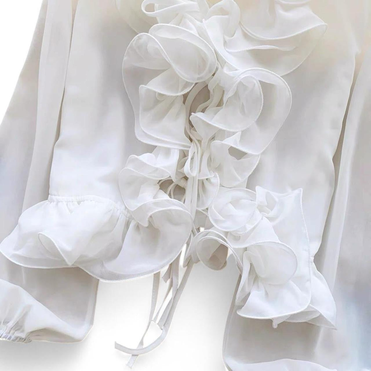ruffle blouse with tie detail