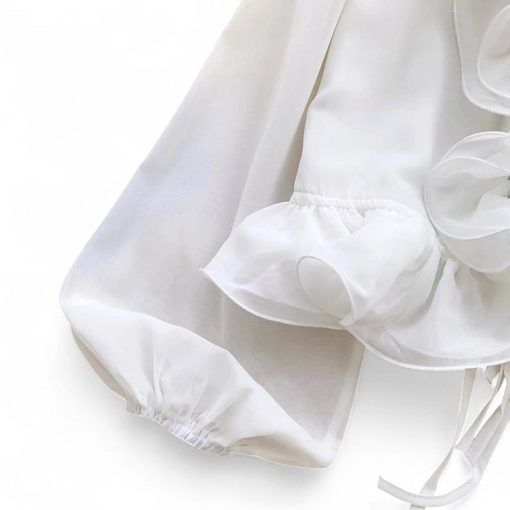 ruffle blouse with tie detail